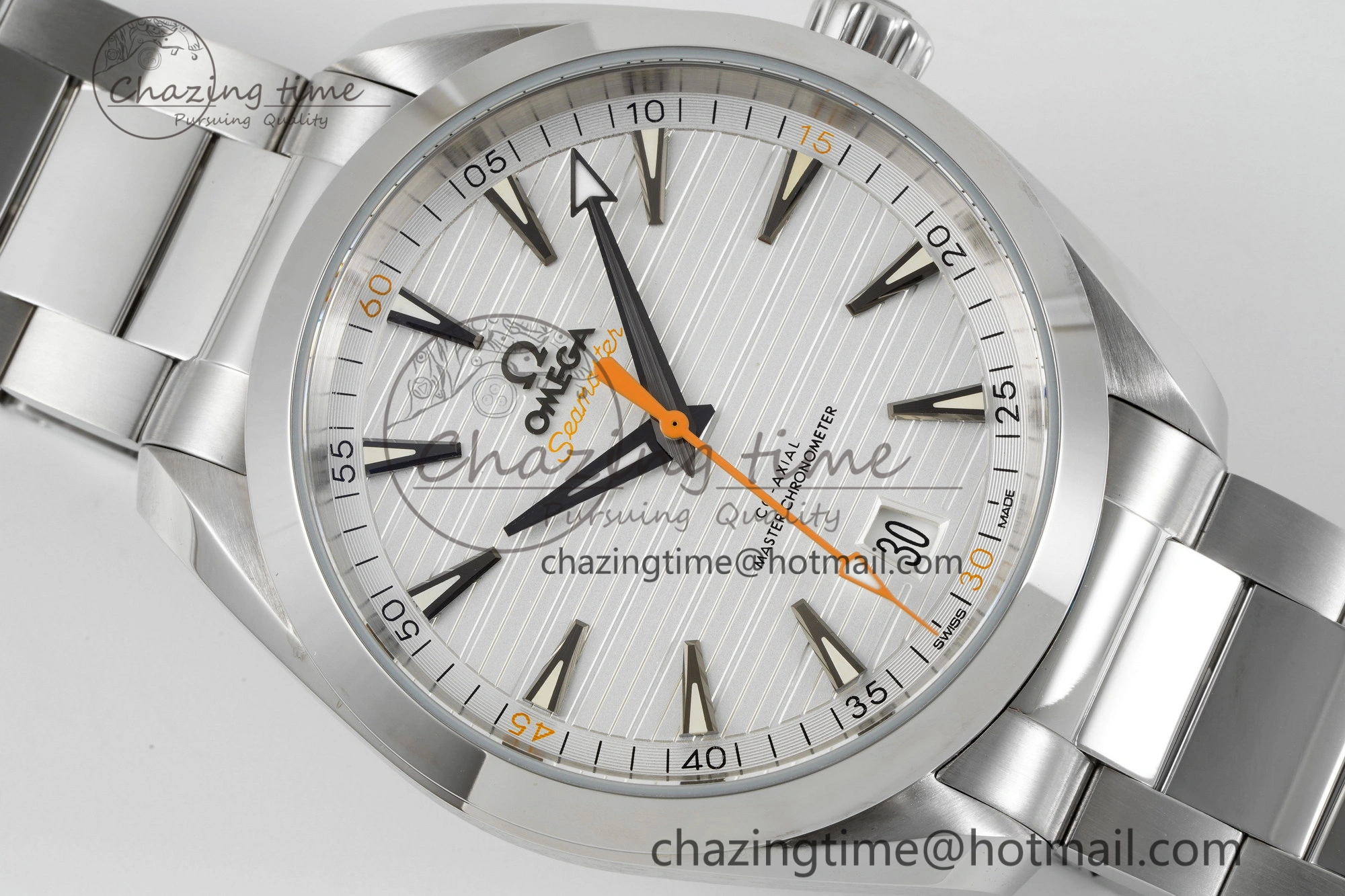 Aqua Terra 150M SS JQK 1:1 Best Edition White Dial Orange Hand on SS Bracelet A8900