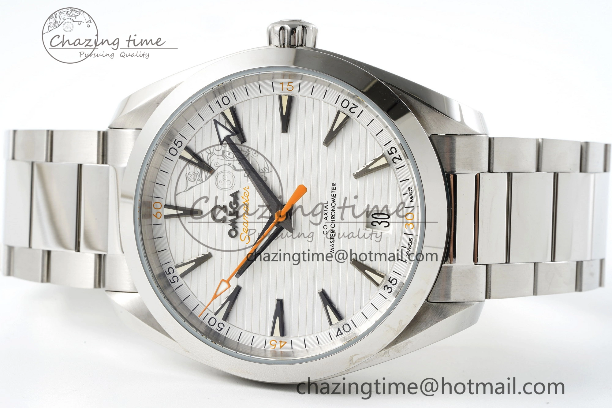 Aqua Terra 150M SS JQK 1:1 Best Edition White Dial Orange Hand on SS Bracelet A8900