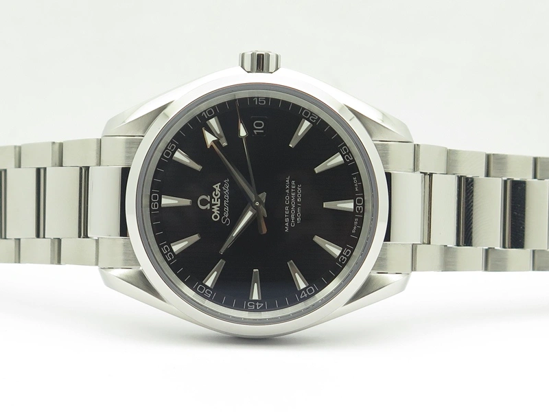 Aqua Terra 150M SS VSF 1:1 Best Edition Black Textured Dial Silver Markers On SS Bracelet A8500 Super Clone