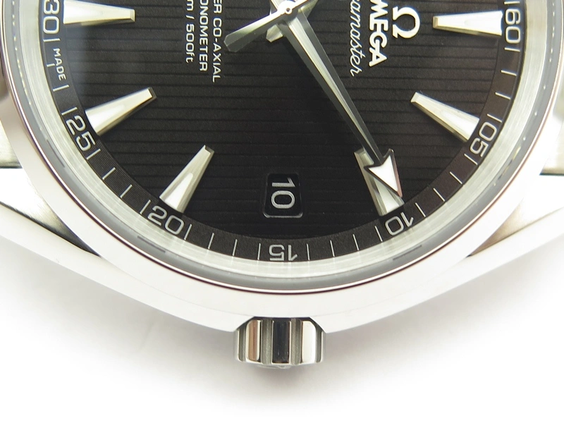 Aqua Terra 150M SS VSF 1:1 Best Edition Black Textured Dial Silver Markers On SS Bracelet A8500 Super Clone