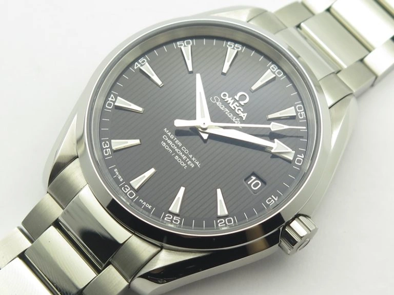 Aqua Terra 150M SS VSF 1:1 Best Edition Black Textured Dial Silver Markers On SS Bracelet A8500 Super Clone
