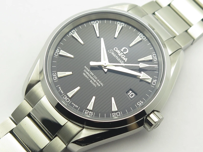 Aqua Terra 150M SS VSF 1:1 Best Edition Black Textured Dial Silver Markers On SS Bracelet A8500 Super Clone