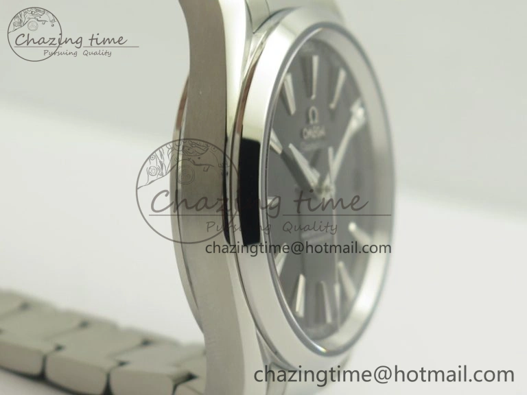 Aqua Terra 150M SS VSF 1:1 Best Edition Black Textured Dial Silver Markers On SS Bracelet A8500 Super Clone