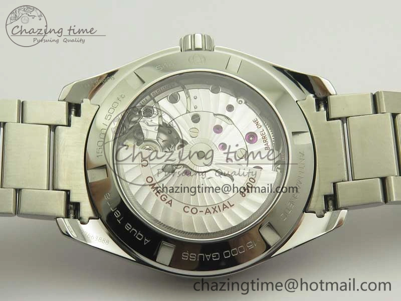 Aqua Terra 150M SS VSF 1:1 Best Edition Black Wave Textured Dial RG Hand on SS Bracelet A8500 Super Clone