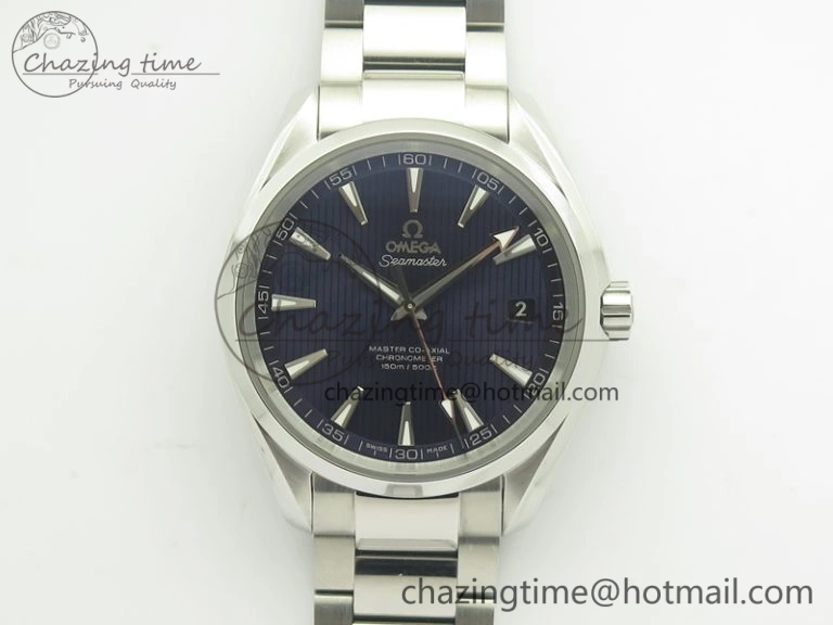 Aqua Terra 150M SS VSF 1:1 Best Edition Blue Textured Dial Silver Markers On SS Bracelet A8500 Super Clone
