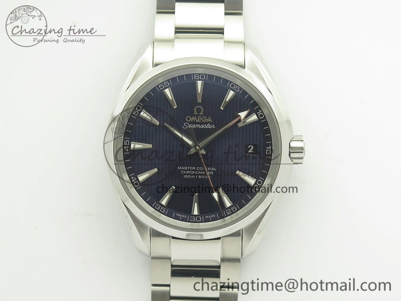 Aqua Terra 150M SS VSF 1:1 Best Edition Blue Textured Dial Silver Markers On SS Bracelet A8500 Super Clone