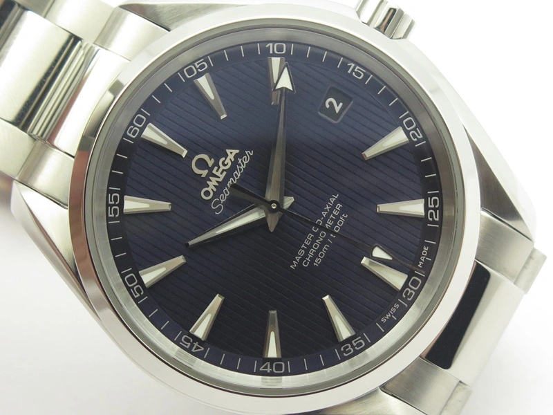 Aqua Terra 150M SS VSF 1:1 Best Edition Blue Textured Dial Silver Markers On SS Bracelet A8500 Super Clone