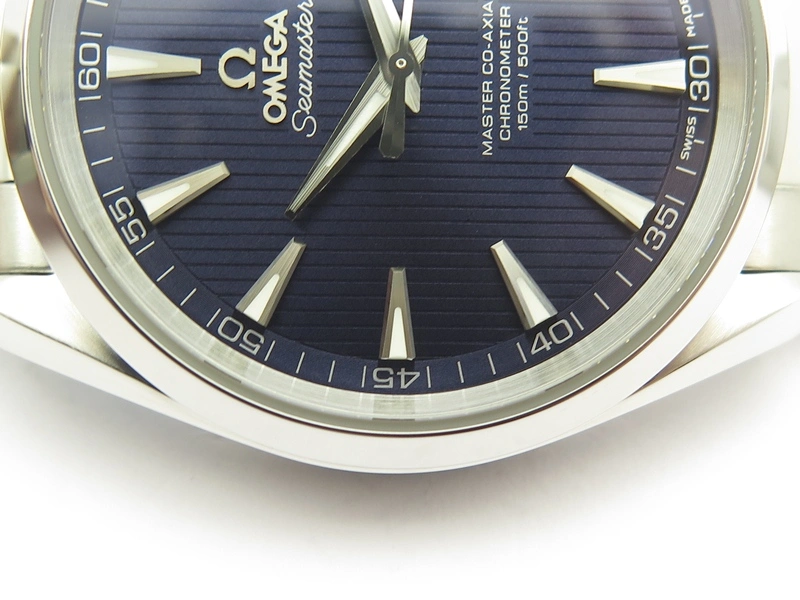 Aqua Terra 150M SS VSF 1:1 Best Edition Blue Textured Dial Silver Markers On SS Bracelet A8500 Super Clone
