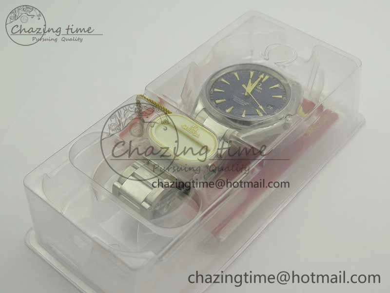 Aqua Terra 150M SS VSF 1:1 Best Edition Blue Wave Textured Dial YG Hand on SS Bracelet A8500 Super Clone