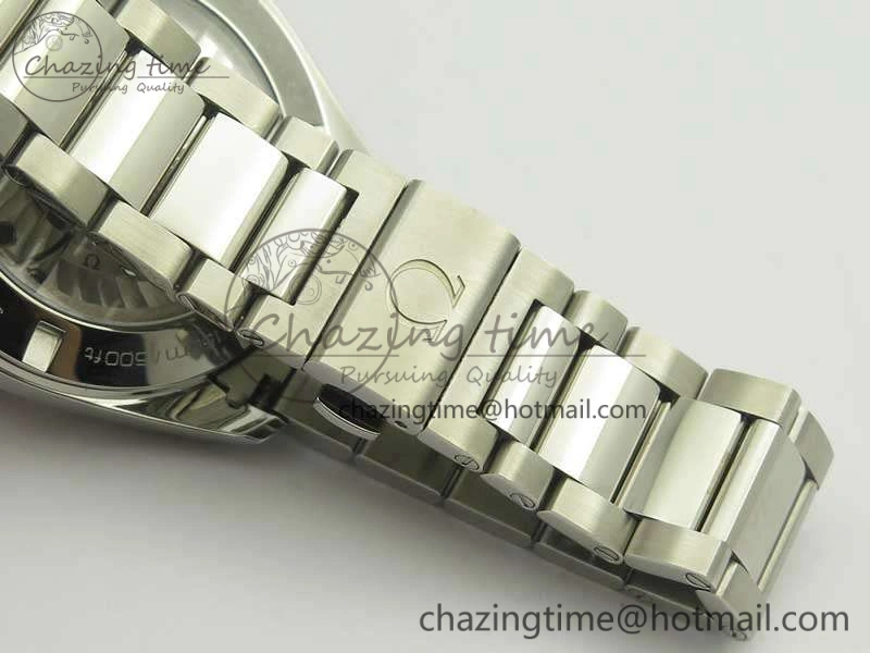 Aqua Terra 150M SS VSF 1:1 Best Edition White Textured Dial Blue Hands On SS Bracelet A8500 Super Clone