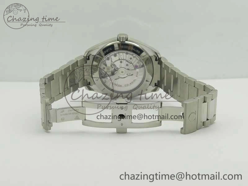 Aqua Terra 150M SS VSF 1:1 Best Edition White Textured Dial Blue Hands On SS Bracelet A8500 Super Clone