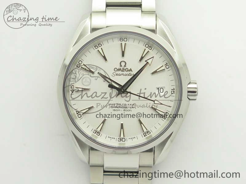Aqua Terra 150M SS VSF 1:1 Best Edition White Textured Dial Silver Markers on SS Bracelet A8500 Super Clone