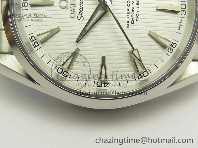 Aqua Terra 150M SS VSF 1:1 Best Edition White Textured Dial Silver Markers on SS Bracelet A8500 Super Clone