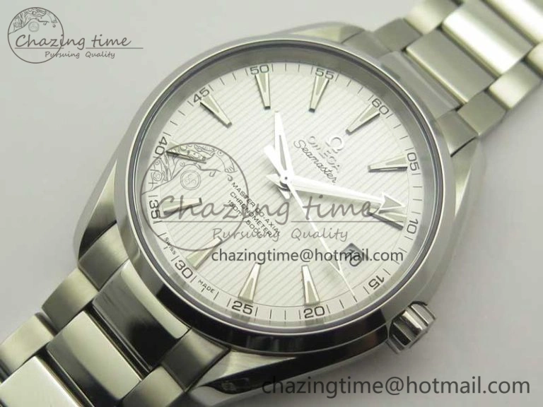 Aqua Terra 150M SS VSF 1:1 Best Edition White Textured Dial Silver Markers on SS Bracelet A8500 Super Clone