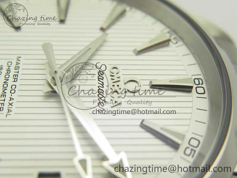Aqua Terra 150M SS VSF 1:1 Best Edition White Textured Dial Silver Markers on SS Bracelet A8500 Super Clone