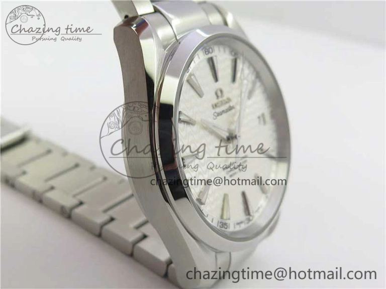 Aqua Terra 150M SS VSF 1:1 Best Edition White Wave Textured Dial on SS Bracelet A8500 Super Clone (2 Straps)