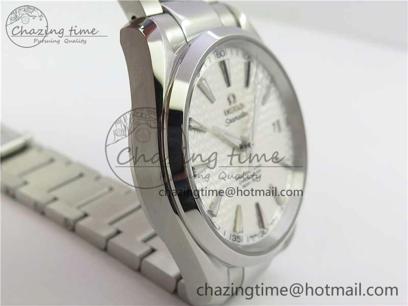 Aqua Terra 150M SS VSF 1:1 Best Edition White Wave Textured Dial on SS Bracelet A8500 Super Clone (2 Straps)