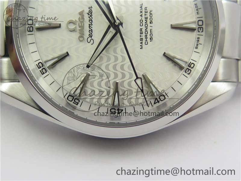 Aqua Terra 150M SS VSF 1:1 Best Edition White Wave Textured Dial on SS Bracelet A8500 Super Clone (2 Straps)