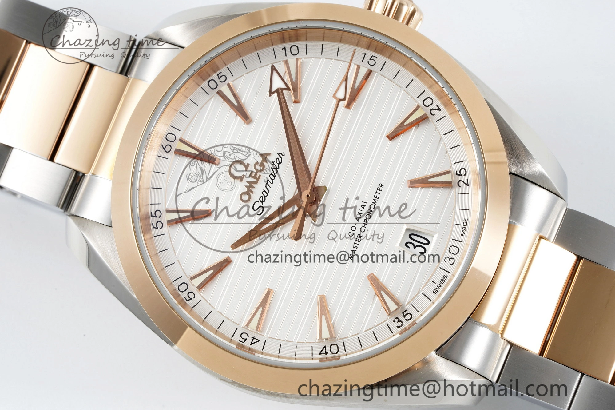 Aqua Terra 150M SS RG JQK 1:1 Best Edition White Dial on SS RG Bracelet A8900