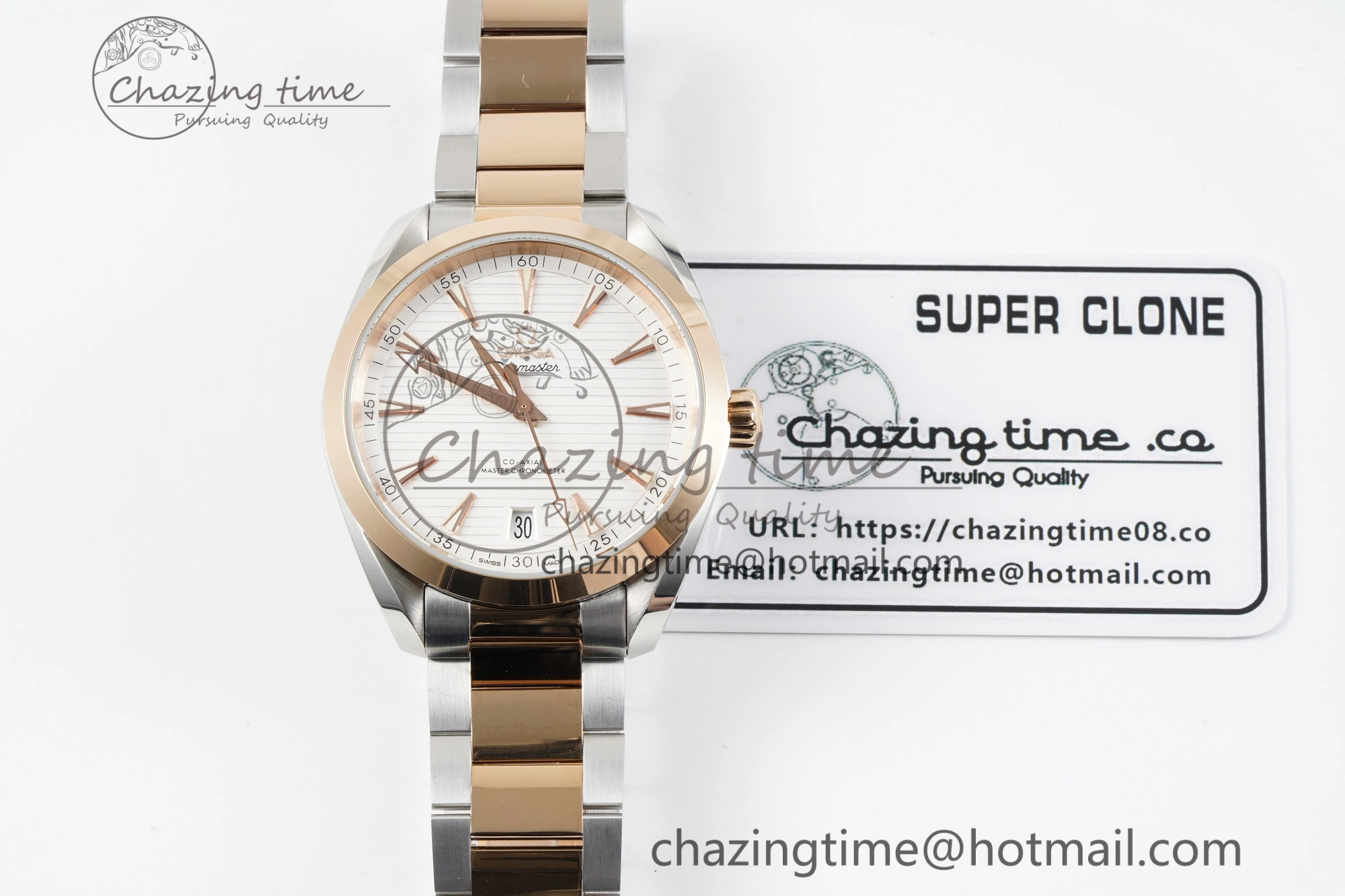 Aqua Terra 150M SS RG JQK 1:1 Best Edition White Dial on SS RG Bracelet A8900