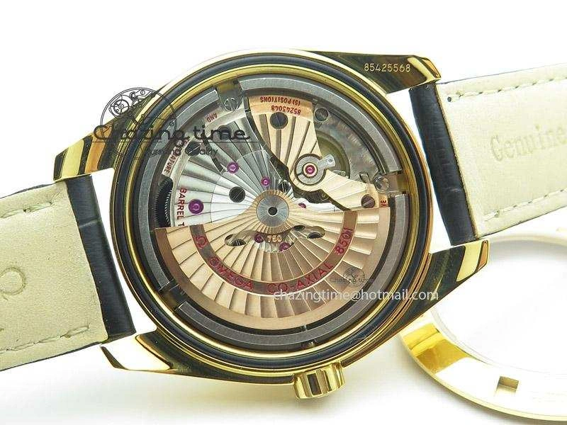 Aqua Terra 150M YG V6F Best Edition YG Textured Dial On Black Leather Strap A8501