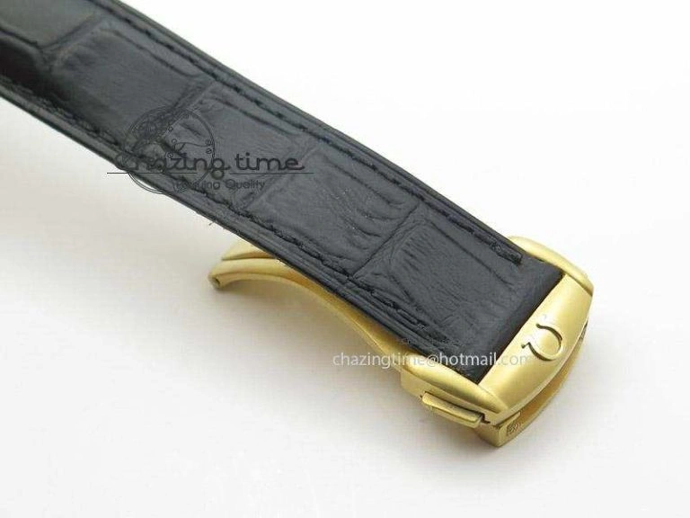 Aqua Terra 150M YG V6F Best Edition YG Textured Dial On Black Leather Strap A8501