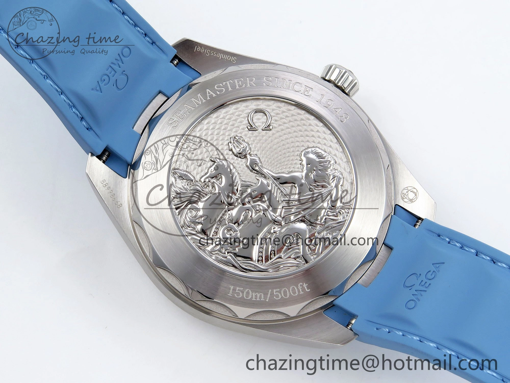 Aqua Terra 41mm VSF 1:1 Best Edition Summer Blue Dial on Blue Rubber Strap A8900 Super Clone