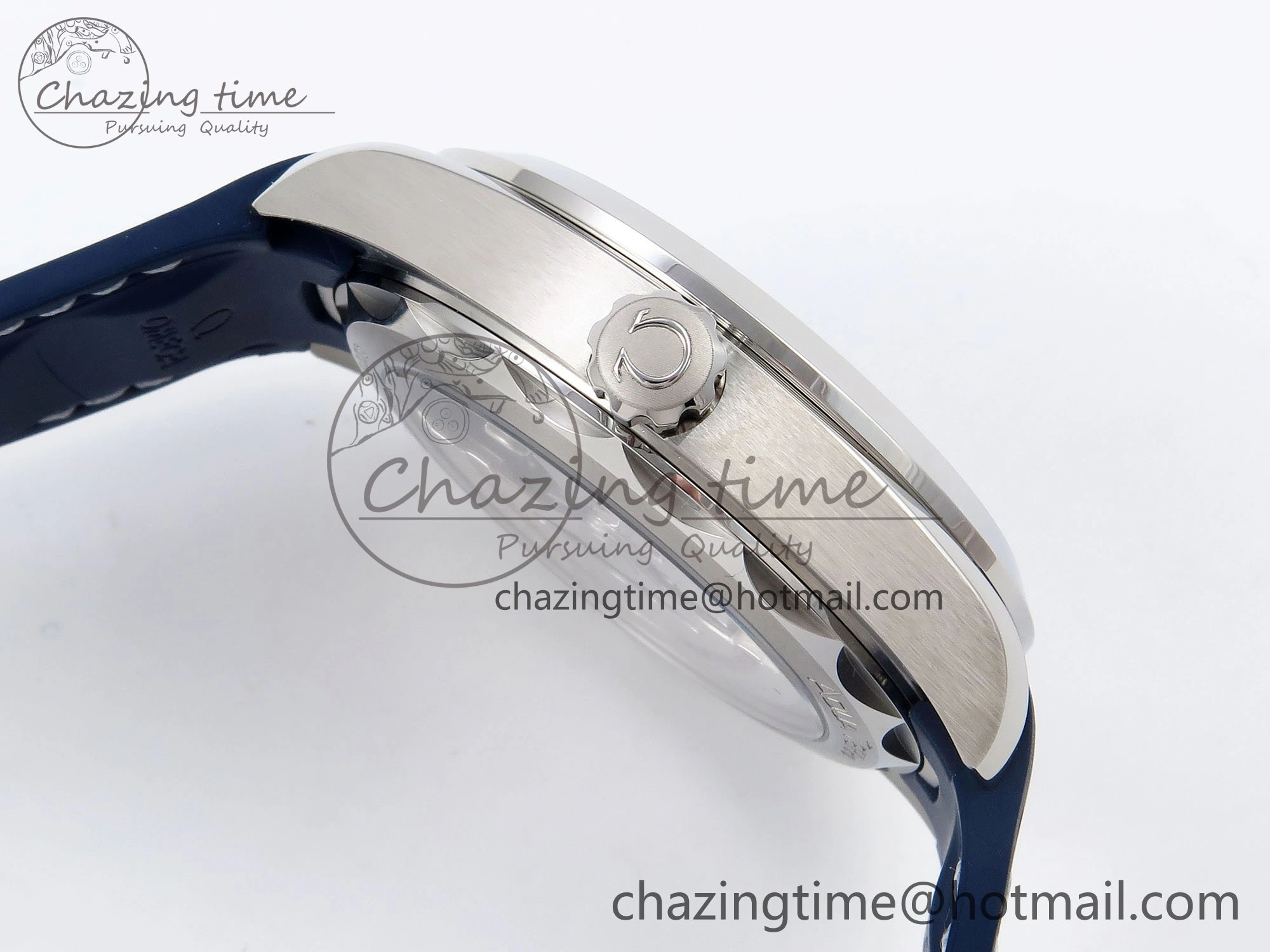 Aqua Terra GMT Worldtimer 43mm VSF 1:1 Best Edition Deep Blue Dial on Blue Rubber Strap A8938 Super Clone