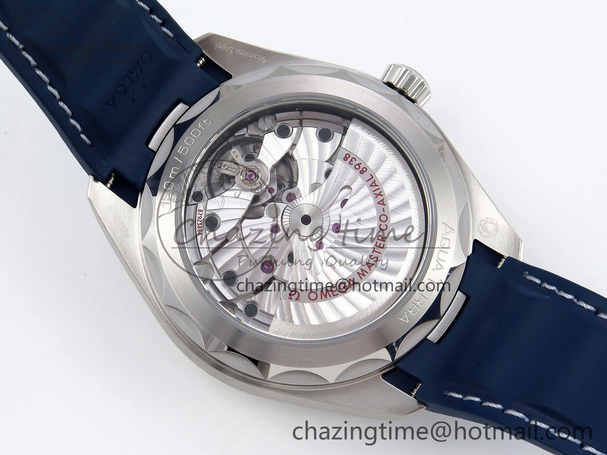 Aqua Terra GMT Worldtimer 43mm VSF 1:1 Best Edition Deep Blue Dial on Blue Rubber Strap A8938 Super Clone
