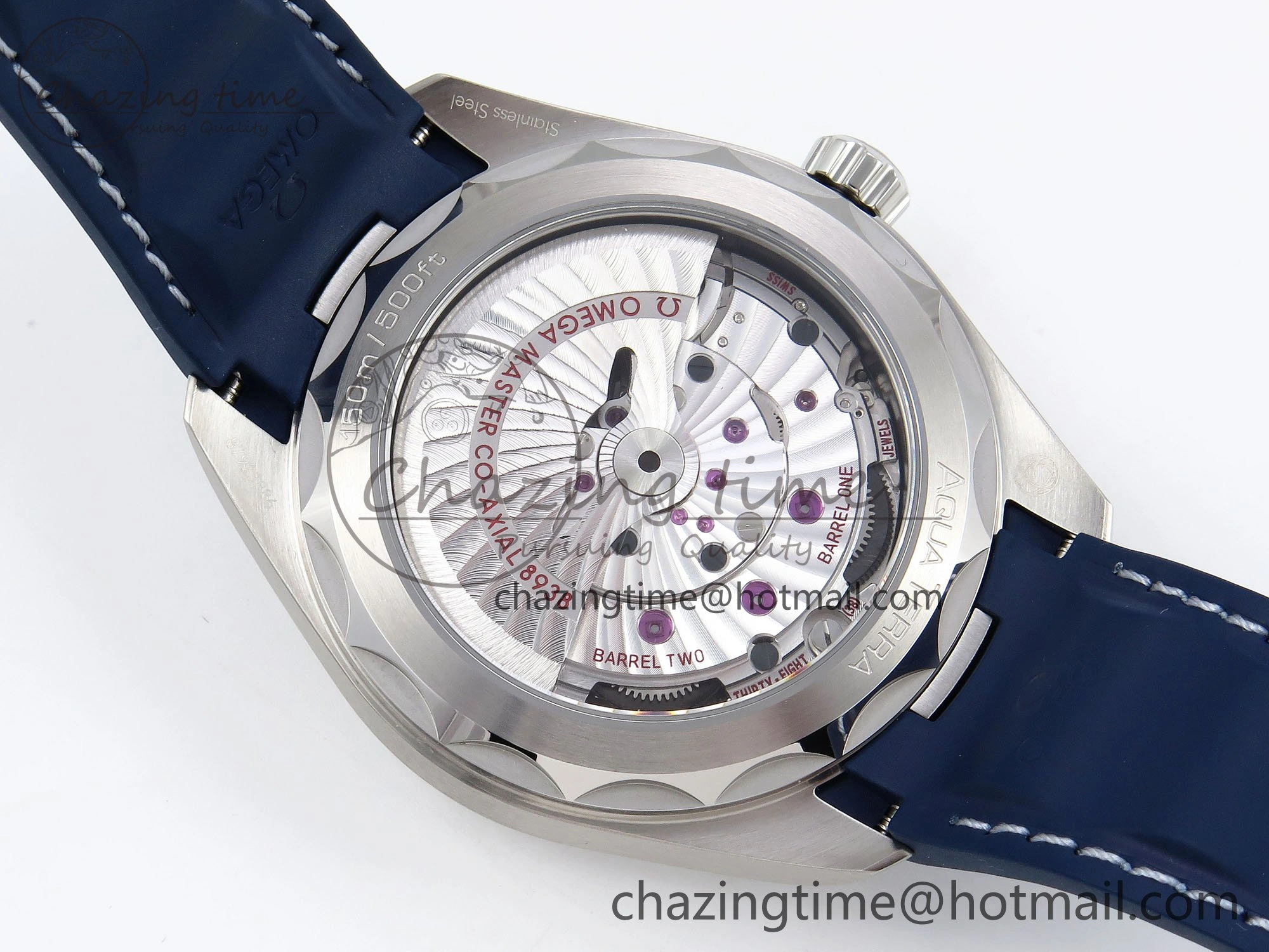 Aqua Terra GMT Worldtimer 43mm VSF 1:1 Best Edition Deep Blue Dial on Blue Rubber Strap A8938 Super Clone