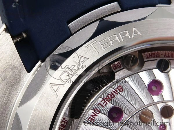 Aqua Terra GMT Worldtimer 43mm VSF 1:1 Best Edition Deep Blue Dial on Blue Rubber Strap A8938 Super Clone