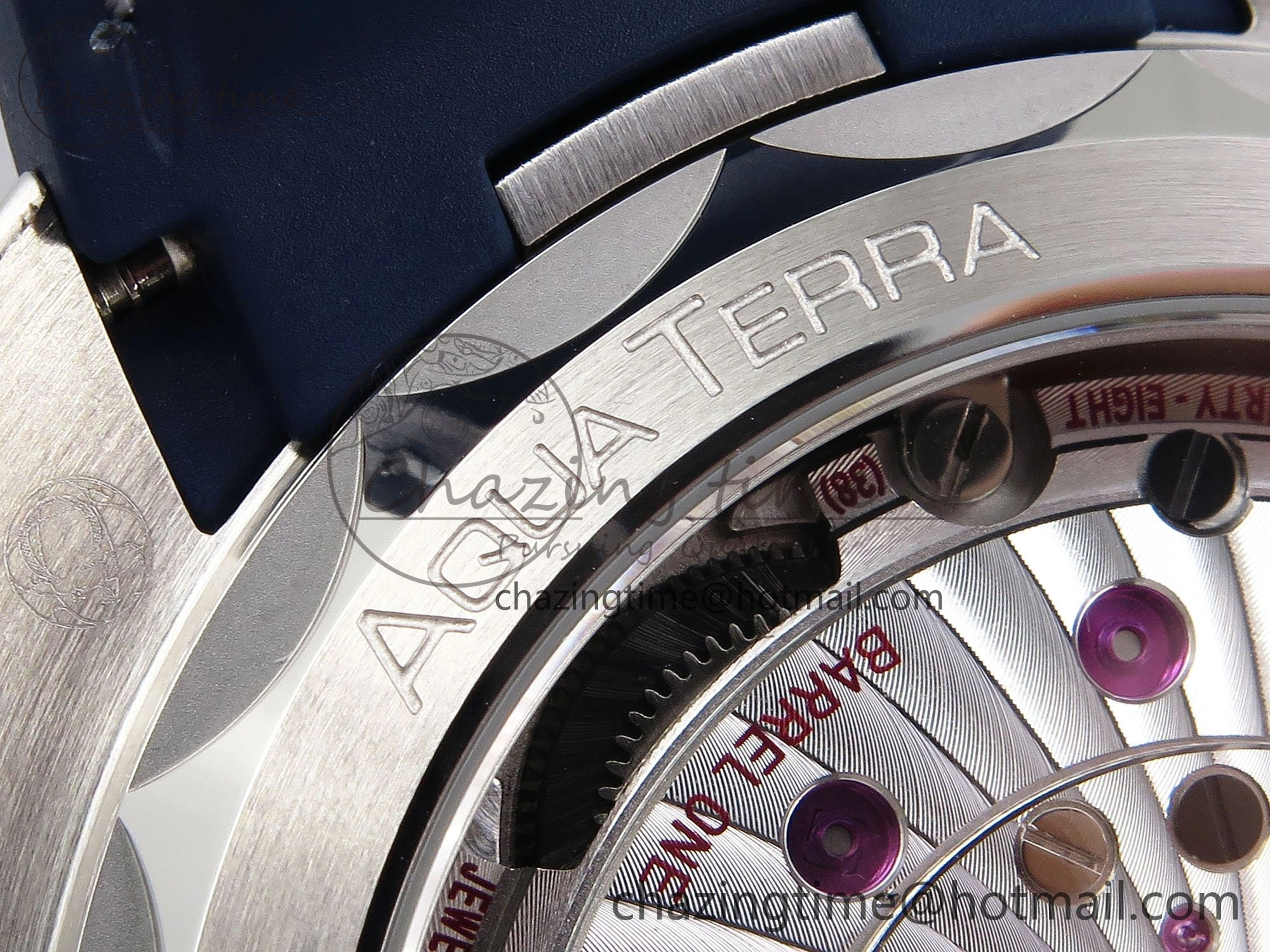 Aqua Terra GMT Worldtimer 43mm VSF 1:1 Best Edition Deep Blue Dial on Blue Rubber Strap A8938 Super Clone