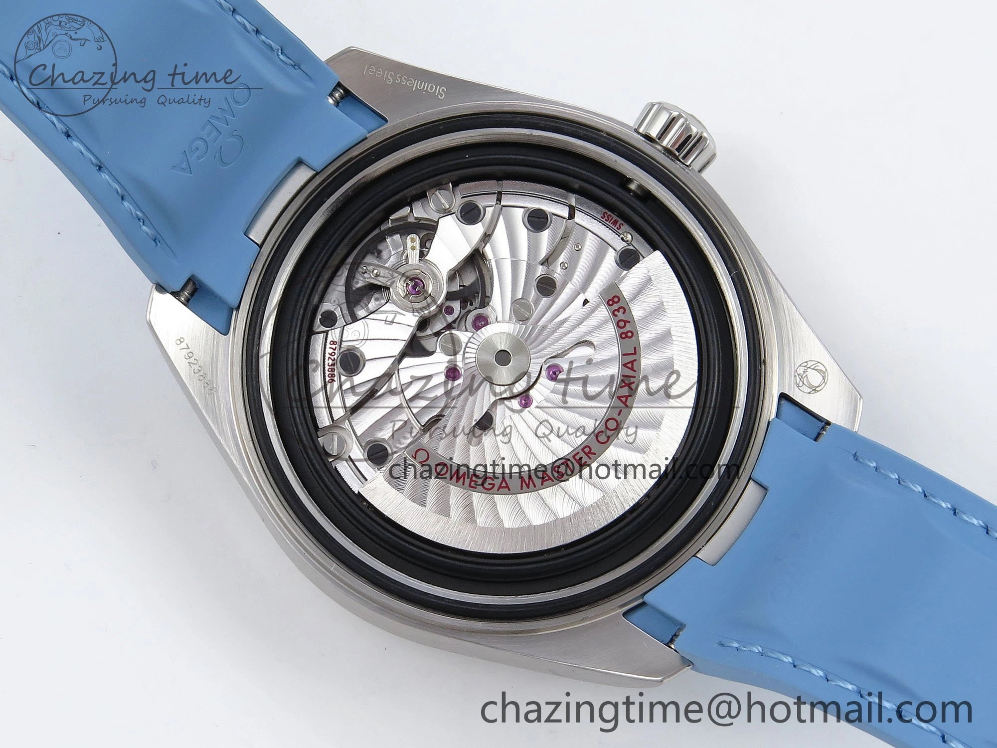 Aqua Terra GMT Worldtimer 43mm VSF 1:1 Best Edition Summer Blue Dial on Blue Rubber Strap A8938 Super Clone