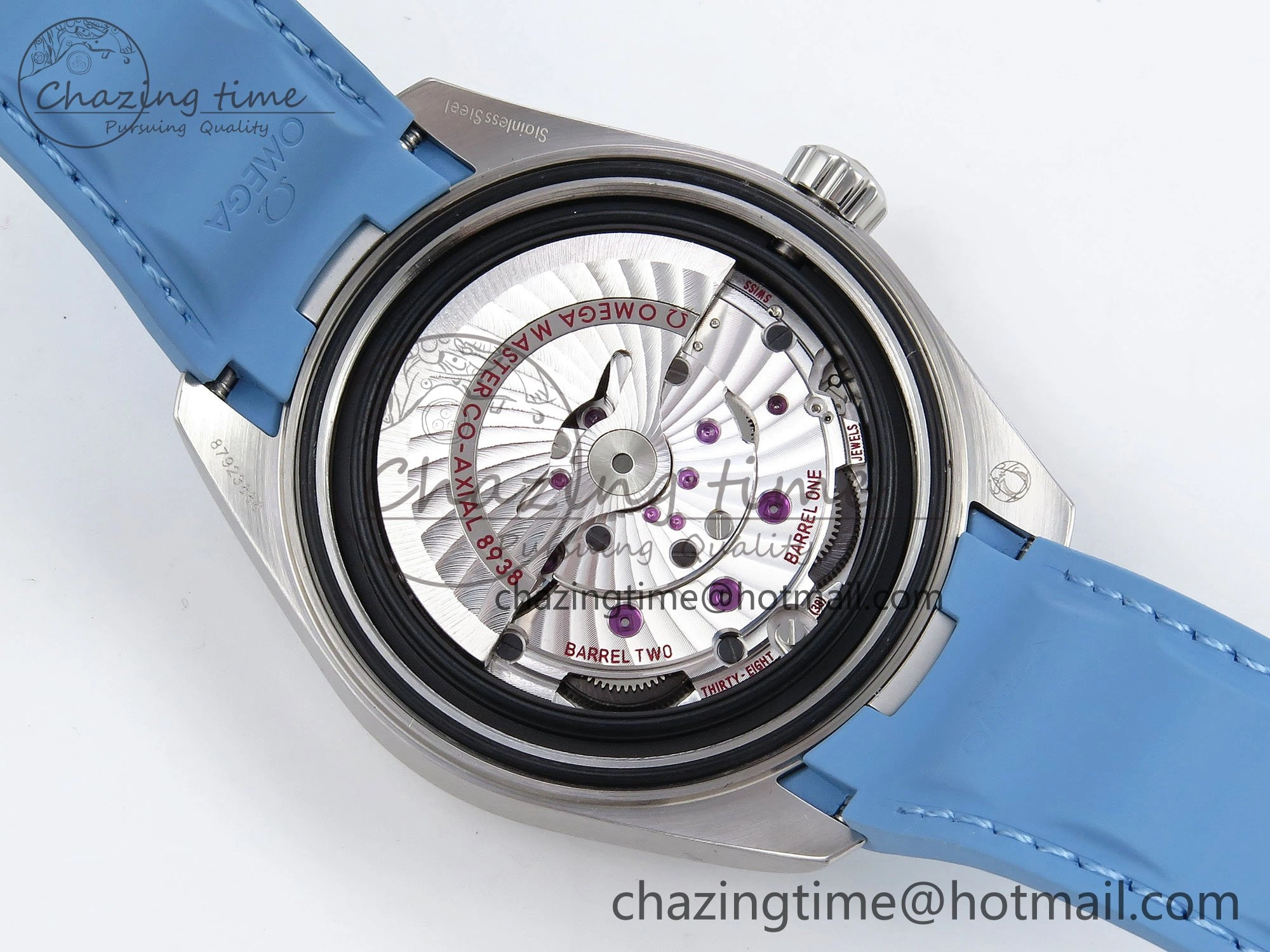 Aqua Terra GMT Worldtimer 43mm VSF 1:1 Best Edition Summer Blue Dial on Blue Rubber Strap A8938 Super Clone