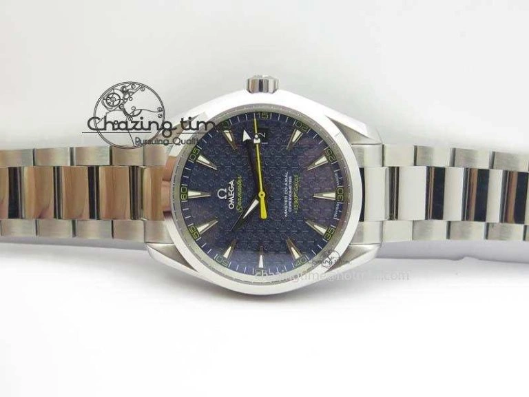 Aqua Terra ‘James Bond’ SS JHF Best Edition Blue Dial On SS Bracelet A8507