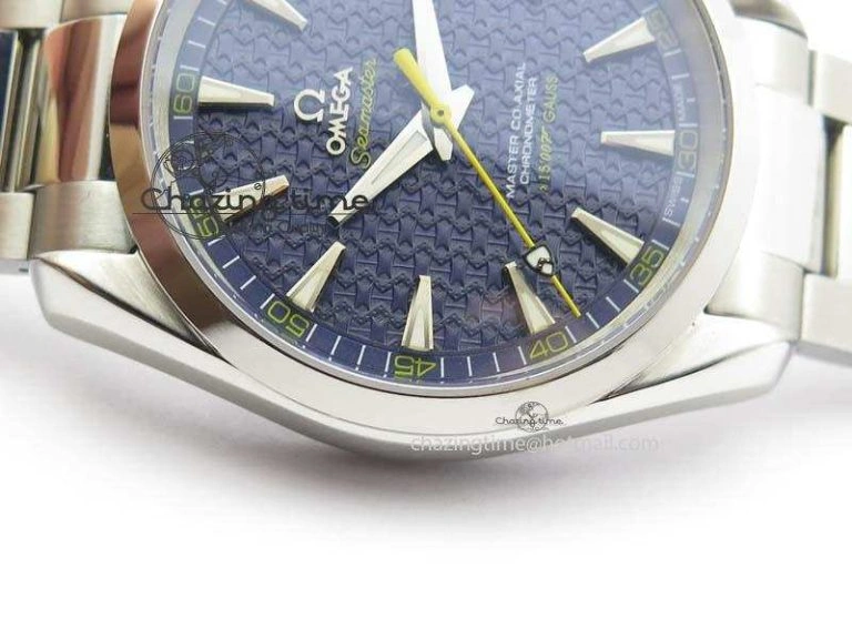 Aqua Terra ‘James Bond’ SS JHF Best Edition Blue Dial On SS Bracelet A8507