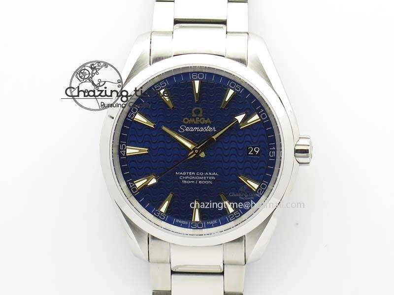 Aqua Terra “James Bond” SS V6F 1:1 Best Edition Blue Textured Dial On SS Bracelet A8500