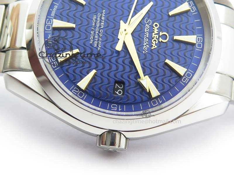 Aqua Terra “James Bond” SS V6F 1:1 Best Edition Blue Textured Dial On SS Bracelet A8500
