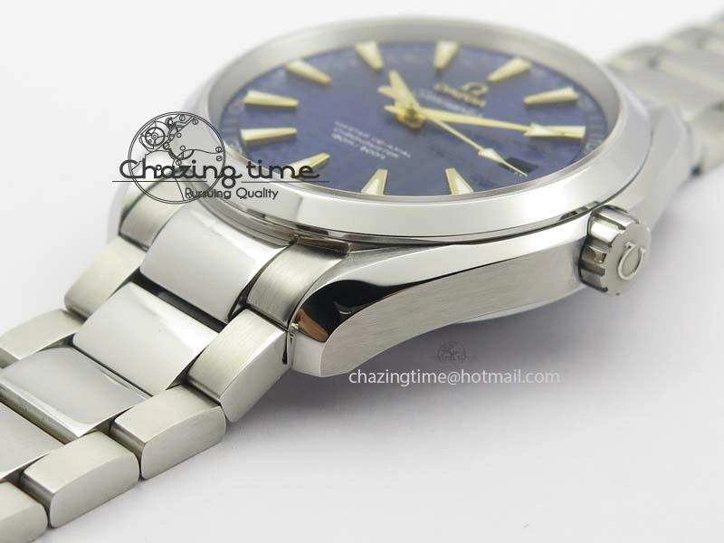 Aqua Terra “James Bond” SS V6F 1:1 Best Edition Blue Textured Dial On SS Bracelet A8500
