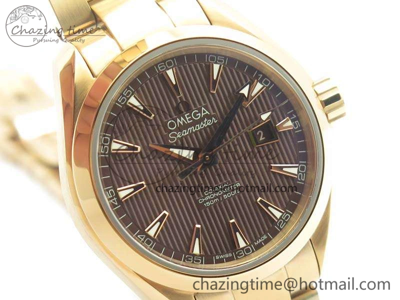 Aqua Terra Ladies 35mm RG V6F Best Edition Brown Dial On RG Bracelet A8520