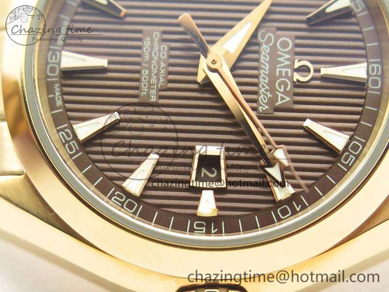 Aqua Terra Ladies 35mm RG V6F Best Edition Brown Dial On RG Bracelet A8520