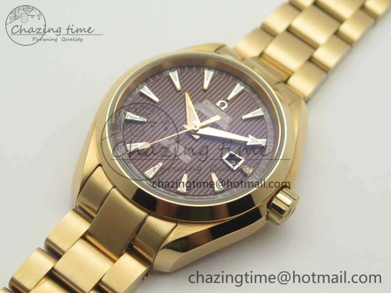 Aqua Terra Ladies 35mm RG V6F Best Edition Brown Dial On RG Bracelet A8520