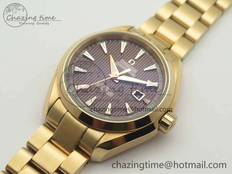 Aqua Terra Ladies 35mm RG V6F Best Edition Brown Dial On RG Bracelet A8520