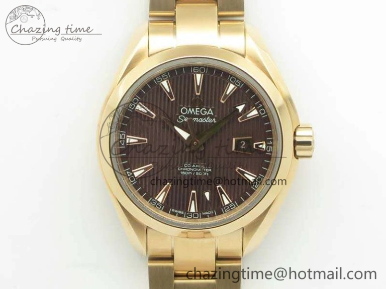 Aqua Terra Ladies 35mm RG V6F Best Edition Brown Dial On RG Bracelet A8520