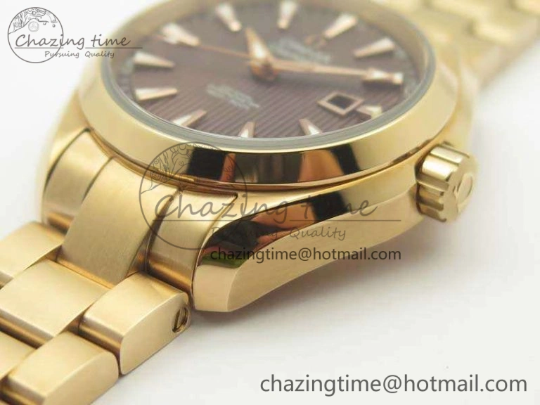 Aqua Terra Ladies 35mm RG V6F Best Edition Brown Dial On RG Bracelet A8520