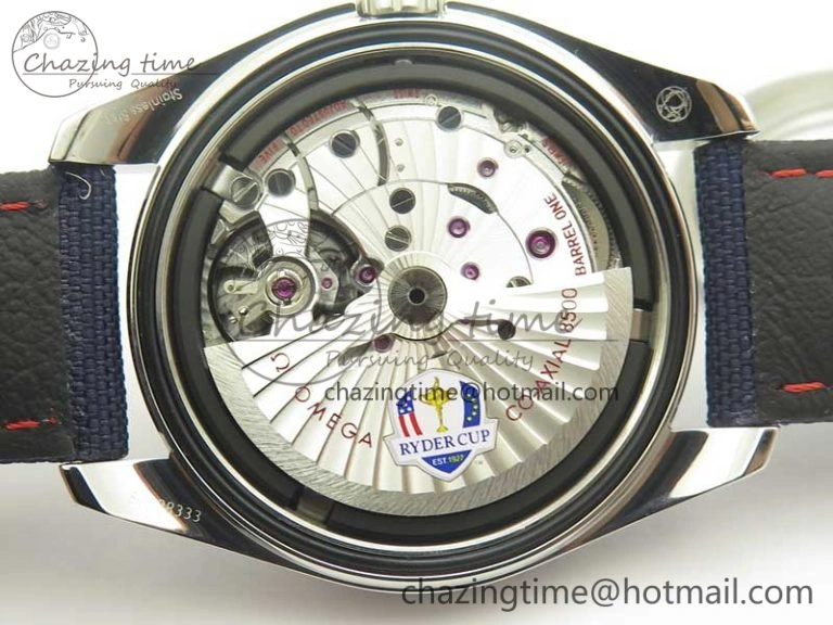 Aqua Terra Master Ryder Cup Edition VSF 1:1 Best Edition White Textured Dial on Blue Nylon Strap A8500 Super Clone