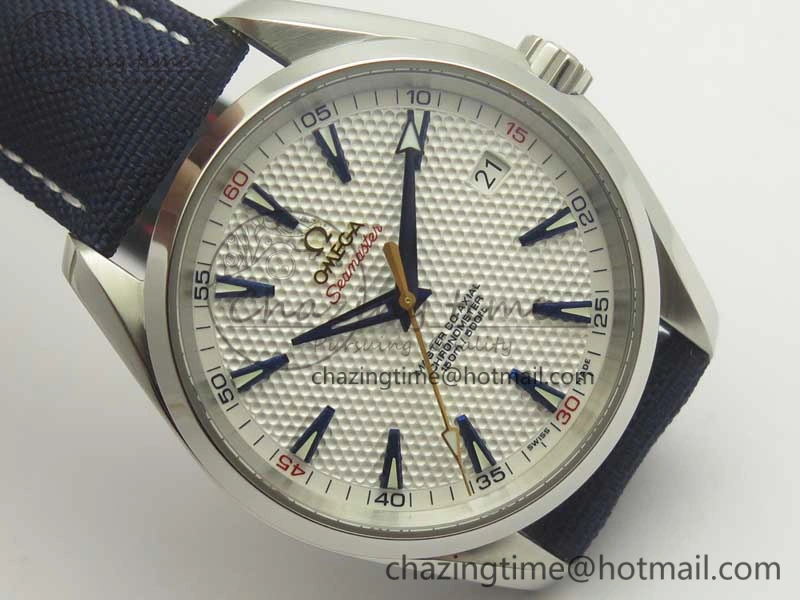 Aqua Terra Master Ryder Cup Edition VSF 1:1 Best Edition White Textured Dial on Blue Nylon Strap A8500 Super Clone