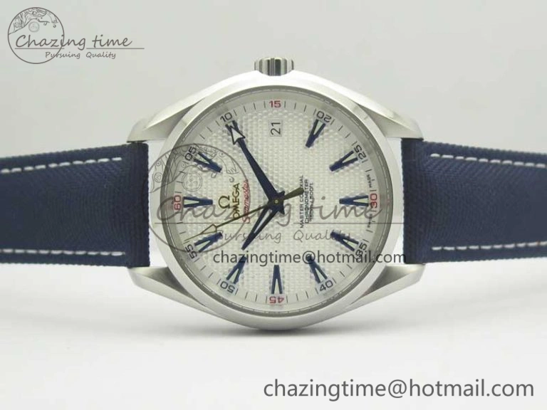 Aqua Terra Master Ryder Cup Edition VSF 1:1 Best Edition White Textured Dial on Blue Nylon Strap A8500 Super Clone