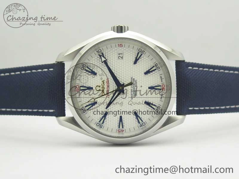 Aqua Terra Master Ryder Cup Edition VSF 1:1 Best Edition White Textured Dial on Blue Nylon Strap A8500 Super Clone