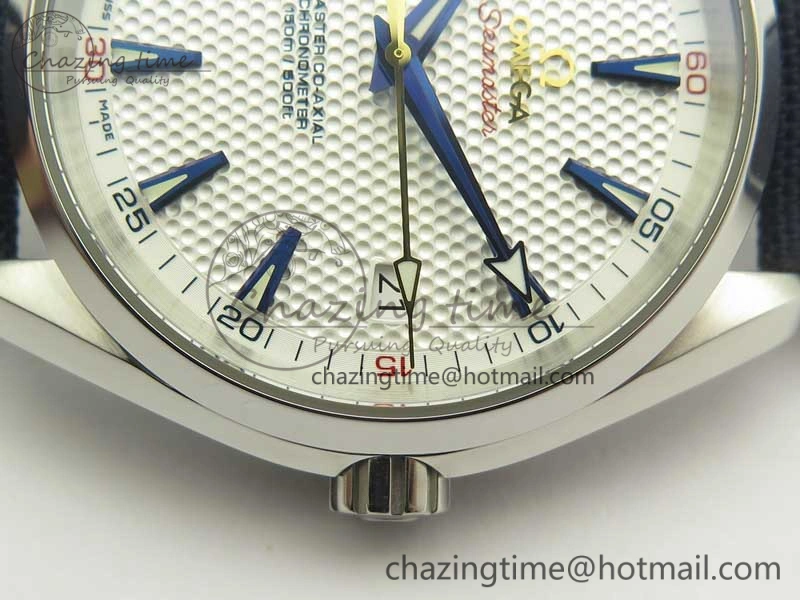 Aqua Terra Master Ryder Cup Edition VSF 1:1 Best Edition White Textured Dial on Blue Nylon Strap A8500 Super Clone